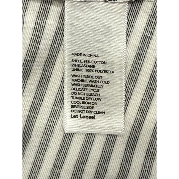 Kate Spade Saturday Womens White Black Striped Pleated Fit & Flare Dress Size 14 - Picture 7 of 10